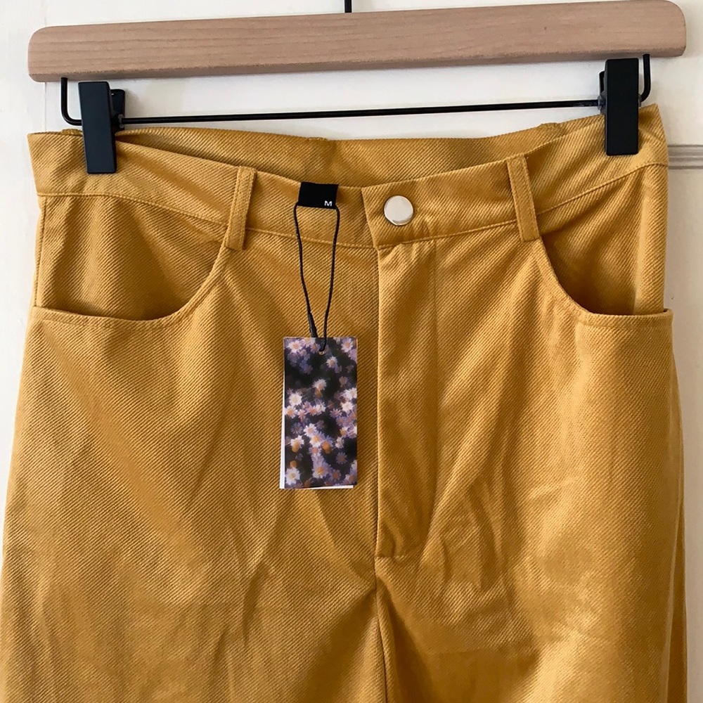 Soft velvety gold comfy pants that look fancy! NWT